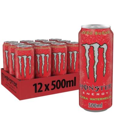 (12 Pack) Monster Energy - Ultra Watermelon - 16 ounce Watermelon 473 ml (Pack of 1)