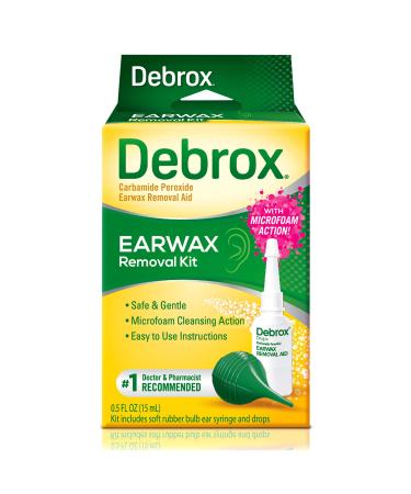Debrox Earwax Removal Kit, Includes Drops and Ear Syringe Bulb, 0.5 Oz