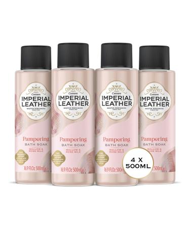 Imperial Leather Pampering Bath Soak Mallow and Rose Milk Rich and Creamy Bubble Bath Gentle Skin Care Bulk Buy Pack of 4 x 500 ml Mallow and Rose Milk 500 ml (Pack of 4)