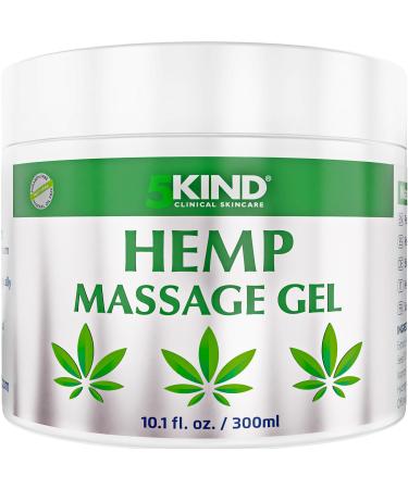 5kind Hemp Active Gel 300ml - High Strength Formula - Natural Hemp Massage Gel for Back Muscles Feet Knees Neck & Shoulders - Hemp Gel Muscle Rub Rich in Natural Extracts 300 ml (Pack of 1)
