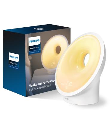 PHILIPS SmartSleep Sleep and Wake-Up Light, Simulated Sunrise and Sunset, Multiple Lights and Sounds, RelaxBreathe to Sleep, HF3650/60 Non-App Enabled