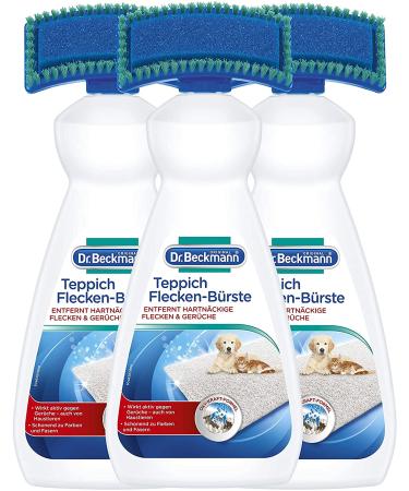 Dr.Beckmann carpet spots brush (3x 650 ml) |Carpet cleaner to remove even stubborn stains and smellsincluding brush applicator 1 piece (3 pack)