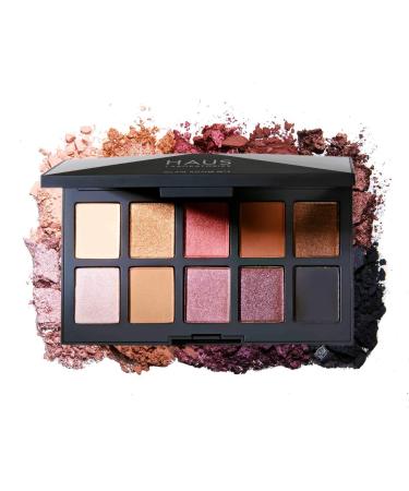 HAUS LABORATORIES By Lady Gaga: GLAM ROOM PALETTE NO. 1: FAME | 10-Shade Eyeshadow Palette, Blendable & Buildable Eye Makeup with Pigmented Matte, Metallic, Shimmer, and Sparkle Finishes