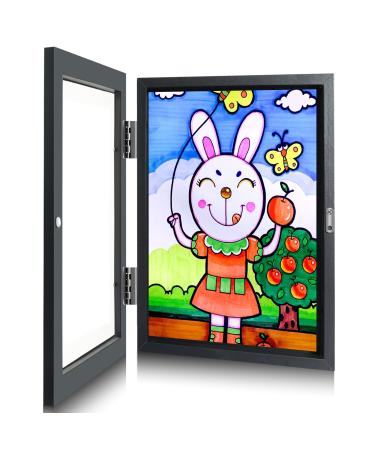 Sank Kids Art Frames Projects Front Opening and Changeable Picture Display for DIN. A4 Art-Work Storage Frames Crafts Drawing Hanging Art 8.3x11.8 (Black 1 Pack) Black 1 Pack