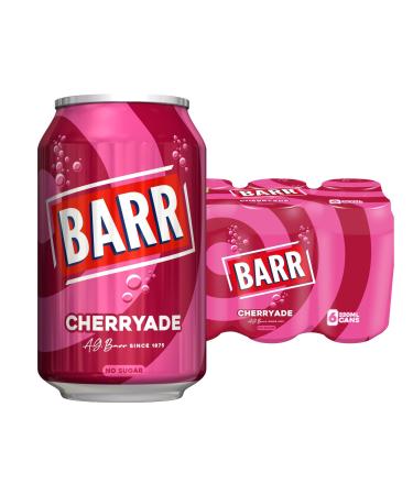 BARR since 1875 Cherryade No Sugar Flavoured Fizzy Drink "Fizzingly Fun" - 6 x 330ml Cans Cherryade - No Sugar 330ml | 6 Cans
