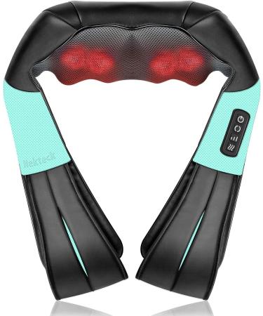 Necteck 3D Shiatsu Neckmassagerat with heat massage device neck shoulder deep tissue back massage device To alleviate muscle pain use it for neck shoulder back feet blue