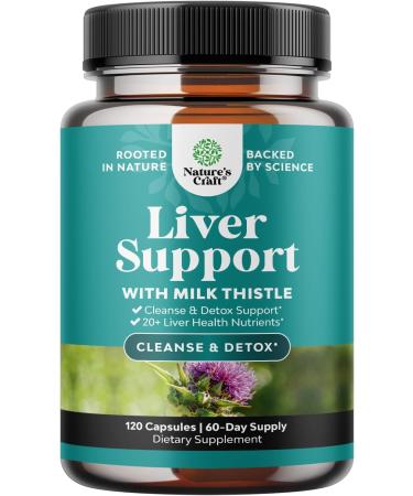 Liver Cleanse Detox & Repair Formula - Herbal Liver Support Supplement with Milk Thistle Turmeric Dandelion Root & Artichoke Extract for Liver Health - Silymarin Milk Thistle Liver Detox Capsules 120 120 Count (Pack of 1)