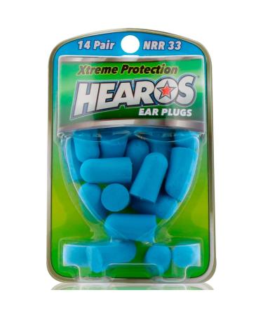 HEAROS Xtreme Ear plugs - Best In Class Noise Cancelling Disposable Foam Earplugs With NRR 33 Hearing Protection, 14 pairs 14 Pair (Pack of 1)