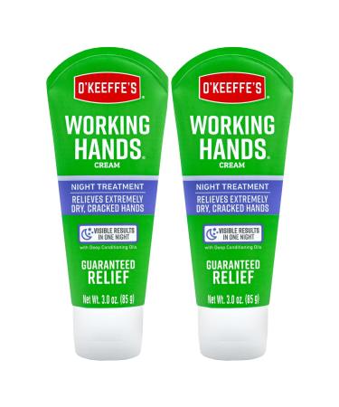 O'Keeffe's Working Hands Night Treatment Hand Cream, 3 oz Tube, (Pack of 2) 2 Pack