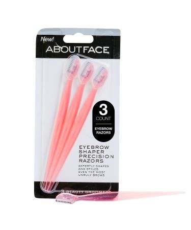About Face Fuzz-Free Compact Facial Razors for Shaving & Exfoliating - Includes 3 Beauty Groomers - For Face, Lips & Eyebrows 3 Count (Pack of 1) Fuzz Free Compact Facial Razors