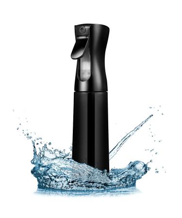 Spray bottle for hair with continuous water mist for hairstyles plants cleaning 300 ml (1 pack) Black