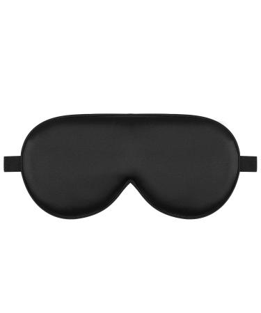 Alaska Bear Organic Mulberry Silk Sleep Mask Feather Light and Cloud Soft Eye Cover for Sleeping Super Smooth Eyemask (Original Black Flat) Black Original