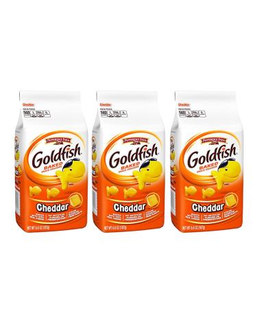 Pepperidge Farm Goldfish Baked Snack Crackers Cheddar Flavoured | Baked with Real Cheese | 187g x 3