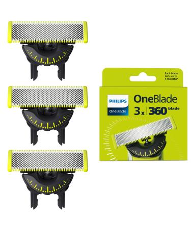 Philips Oneblade 360 Original substitute blades for all oneblade and unblade per models three-pack (model QP430/60) 3 x innovative 360 blade