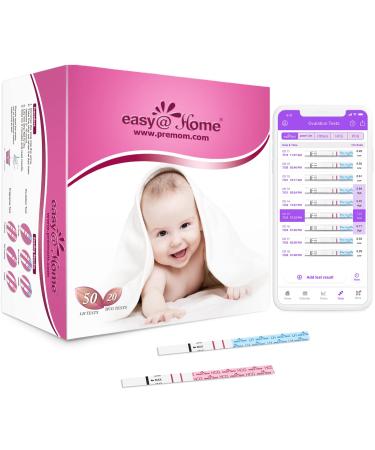 EasyHome 50 Ovulation Test Strips and 20 Pregnancy Test Strips Combo Kit, (50 LH + 20 HCG)--Package May Vary 70 Piece Set