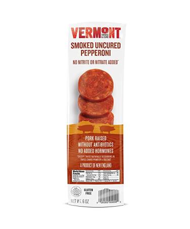 Vermont Smoke & Cure Smoked Pepperoni - Uncured Pepperoni - Gluten Free - Great on Charcuterie Boards With Cheese - 6 Oz