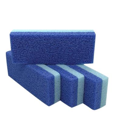 Foot Pumice Stone for Feet Hard Skin Callus Remover and Scrubber (Pack of 4) (Blue)