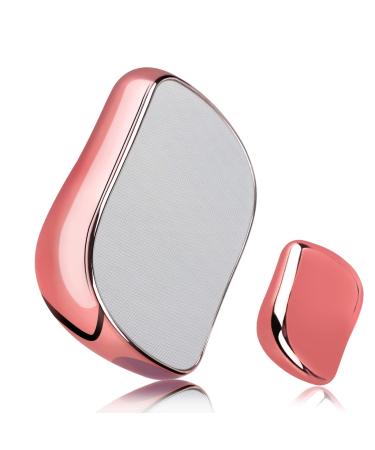 Crystal Hair Eraser for Women and Men,Crystal Hair Remover Painless Exfoliation,Magic Hair Eraser for Back Arms Leg,Portable,Mild Hair Remover, Reusable & Washable -Pink