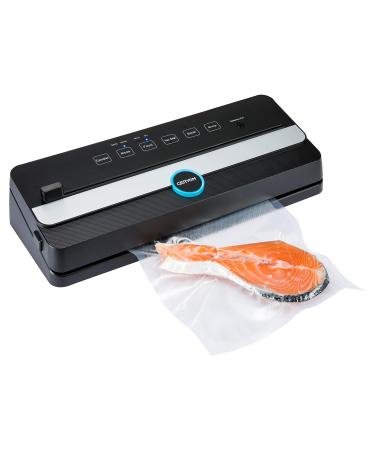 GERYON Vacuum Sealer, Automatic Food Sealer Machine for Food Vacuum Packaging w/Built-in Cutter|Starter Kit|Led Indicator Lights|Easy to Clean|Dry & Moist Food Modes| Compact Design (Black)