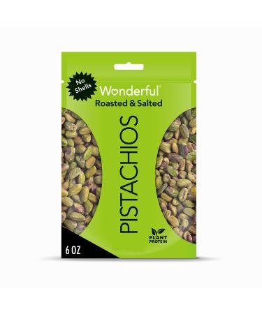 Wonderful Pistachios, No-Shell, Roasted and Salted Nuts, 6 Oz