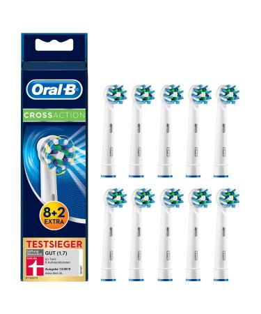 Oral-B CrossAction brush heads letterbox packaging 8+2 pieces white 10 pieces (1 pack) single