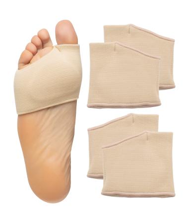 ZenToes Metatarsal Pads for Women and Men - 2 Pairs Ball of Foot Cushions (Small, Beige) Beige Small
