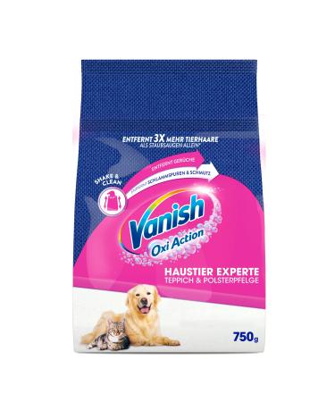 Vanish pet expert carpet and upholstery cleaner- 1 x 750 g- powder for the care of various textiles and upholstery ideal for large areas- against dirt animal hair and smell for urine