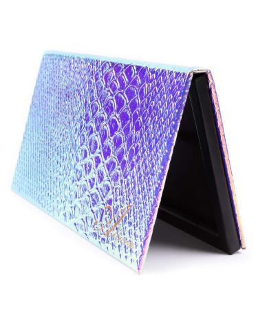 Allwon Magnetic Palette Mermaid Empty Makeup Palette with Mirror and 20Pcs Adhesive Empty Palette Metal Stickers for Eyeshadow Lipstick Blush Powder