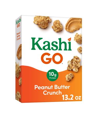 Kashi GO Breakfast Cereal Vegan Protein Fiber Cereal Peanut Butter Crunch 13.2oz Box (1 Box)