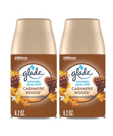 Glade Automatic Spray Refill, Air Freshener for Home and Bathroom, Cashmere Woods, 6.2 Oz, 2 Count