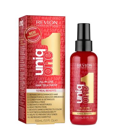 REVLON PROFESSIONAL UNIQONE HAIR TREATMENT, Moisturizing Leave-In Product, Repair For Damaged Hair, Promotes Healthy Hair, 5.1 Fl Oz (Pack of 1) Celebration Edition