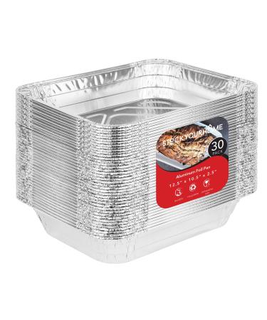 Aluminum Pans 9x13 Disposable Foil Pans (30 Pack) - Half Size Steam Table Deep Pans - Tin Foil Pans Great for Cooking, Heating, Storing, Prepping Food