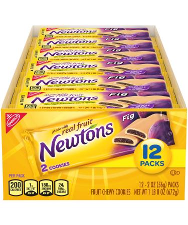 Newtons Soft & Fruit Chewy Cookies, (2 Cookies Per Pack) Fig, 24 Oz (Pack of 12)