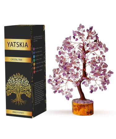 Amethyst Crystal Tree of Life - Money Tree Feng Shui - Crystal Tree for Positive Energy, Purple Amethyst Crystal Decor, Feng Shui Spiritual Gift, Amethyst Gift, Chakra Tree | 10-12 Inch Amethyst (Copper Wire)