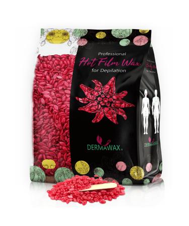 Dermawax Rose Hair Removal Wax with Coconut Oil Pearl Hair Removal Wax without Strips Transparent Film Wax Full Body Hair